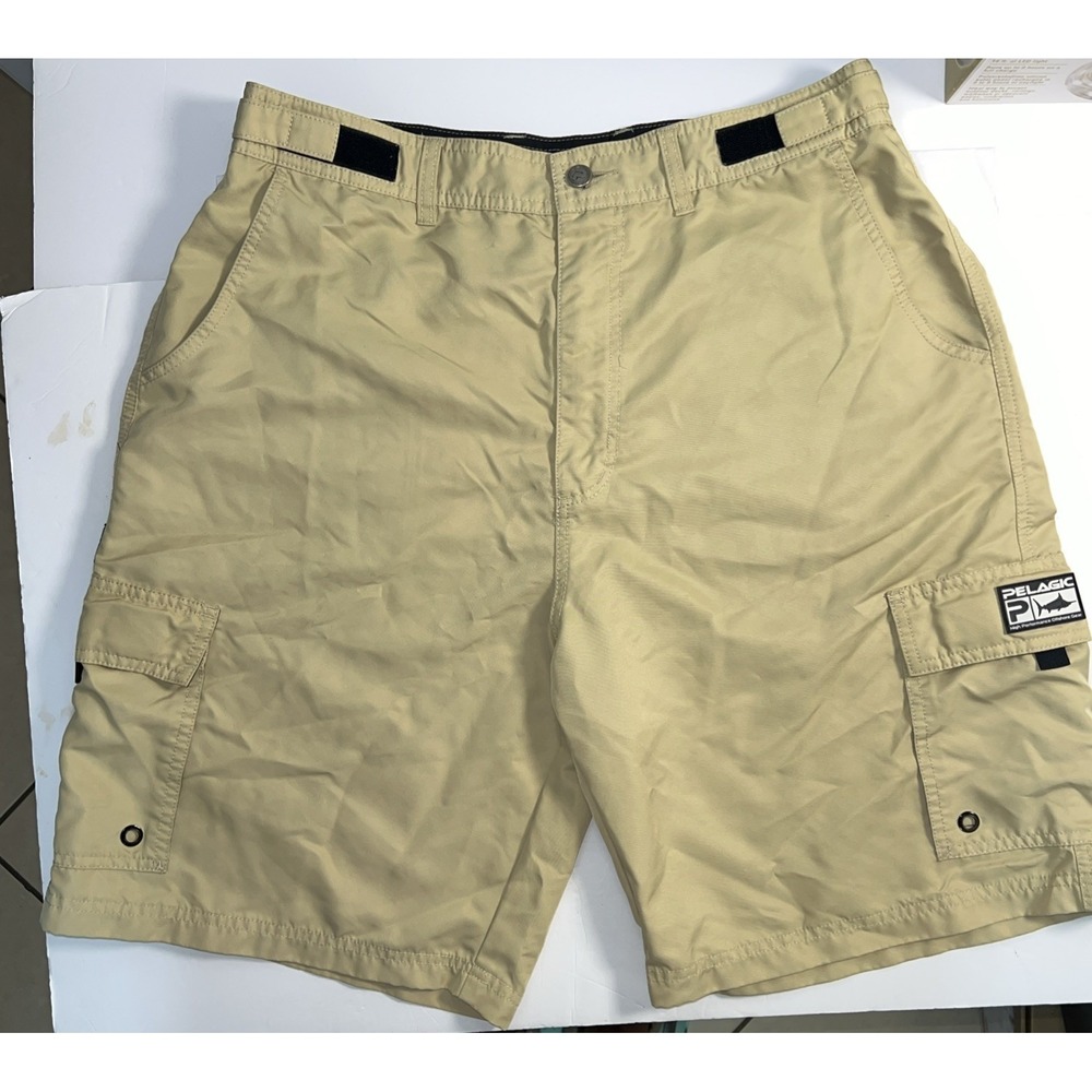 Pelagic Shorts Mens 34 Tan Socorro Walk Cargo Offshore Performance Fish
